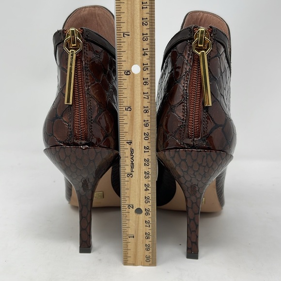 Embossed Leather Booties Brown - Picture 5 of 12